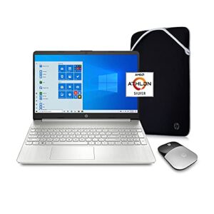 hp 2021 15.6″ hd laptop computer, amd athlon silver n3050u, 4gb ram, 128gb ssd, hdmi, usb-c, wifi, webcam, windows 10 s with office 365 for 1 year, cm. accessories