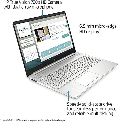 HP 2021 15.6" HD Laptop Computer, AMD Athlon Silver N3050U, 4GB RAM, 128GB SSD, HDMI, USB-C, WiFi, Webcam, Windows 10 S with Office 365 for 1 Year, cm. Accessories