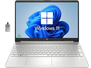 hp 2022 15.6″ hd laptop, intel core i3- 1115g4 processor, 8gb ddr4, 256gb pcie ssd , intel hd graphics, wi-fi, bluetooth, hdmi, windows 11 s, natural silver, 32gb snowbell usb card