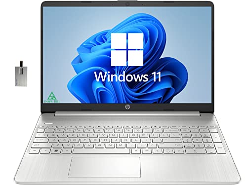 HP 2022 15.6" HD Laptop, Intel Core i3- 1115G4 Processor, 8GB DDR4, 256GB PCIe SSD , Intel HD Graphics, Wi-Fi, Bluetooth, HDMI, Windows 11 S, Natural Silver, 32GB SnowBell USB Card