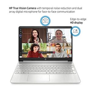 HP 2022 15.6" HD Laptop, Intel Core i3- 1115G4 Processor, 8GB DDR4, 256GB PCIe SSD , Intel HD Graphics, Wi-Fi, Bluetooth, HDMI, Windows 11 S, Natural Silver, 32GB SnowBell USB Card