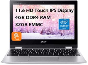 acer 11.6″ touchscreen convertible spin 311 chromebook laptop, 32gb storage, silver (cp311-3h-k23x)