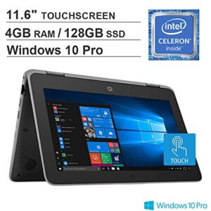 HP ProBook x360 11 EE G3 2-in-1 11.6-inch Touchscreen Laptop PC (Intel Quad Core Celeron N4100 Processor, 4GB RAM,128GB Solid State Drive, Bluetooth, HDMI, Webcam, WiFi, Windows 10 Pro) (Renewed)