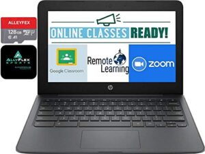hp chromebook 11.6″ hd laptop for business and student, intel celeron n3350, 4gb memory, 160gb space(32gb emmc+128gb memorycard), webcam, usb-c, wifi , bluetooth, chrome os+allyflex mp