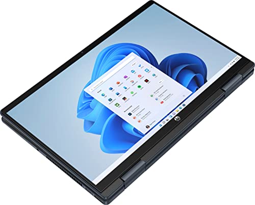 HP Pavilion 2-in-1 14" FHD IPS Touch-Screen Laptop | 12th Generation Intel Core i3-1215U（ Beat i5-10210U） | 8GB RAM | 512GB SSD | Windows 11 Home in S Mode | Blue | with USB3.0 HUB Bundle