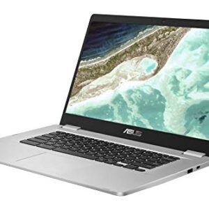 ASUS Chromebook C423 14.0" 180 Degree HD NanoEdge Display, Intel Dual Core Celeron Processor, 4GB LPDDR4 RAM, 32GB Storage, Silver Color, C423NA-DH02