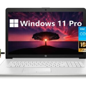 HP 17 Business Laptop Computer, 11th Gen Intel Core i3-1115G4, 17.3" FHD Display, Windows 11 Pro, 16GB RAM 512GB SSD, HDMI, Wi-Fi, Bluetooth, Webcam, 32GB Durlyfish USB Card