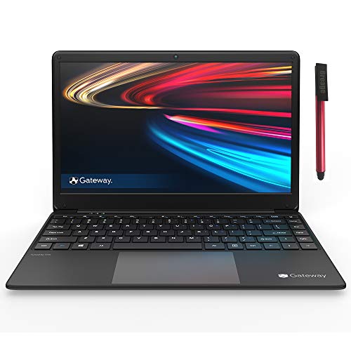 Gateway 14.1" FHD Ultra Slim Laptop Computer, Intel Celeron N3350 up to 2.4GHz, 4GB DDR4 RAM, 64GB eMMC, Office, Business or Education, HDMI, Webcam, Windows 10 S, BROAGE 64GB Flash Drive, Black