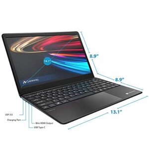 Gateway 14.1" FHD Ultra Slim Laptop Computer, Intel Celeron N3350 up to 2.4GHz, 4GB DDR4 RAM, 64GB eMMC, Office, Business or Education, HDMI, Webcam, Windows 10 S, BROAGE 64GB Flash Drive, Black