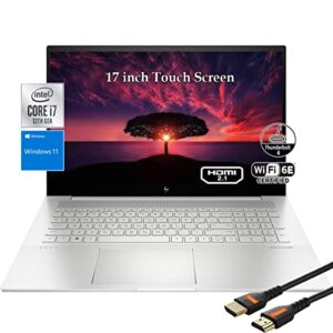 hp envy laptop 12th gen intel i7-1255u 10core, 17inch touch screen full hd ips 300nits 100%srgb, backlight keyboard, thunderbolt 4 type-c, wi-fi 6e, windows 11, hdmi cable (32gb ram | 1tb pcie ssd)