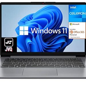 Lenovo Newest IdeaPad Laptop, 14.0" HD Display, Intel N4020, 4GB DDR4 RAM, Built-in 192G SSD(64G eMMC+128G PCIe SSD), 1-Year Office 365, Webcam, HDMI, WiFi 6, Bluetooth, Windows 11, Grey, JVQ MP