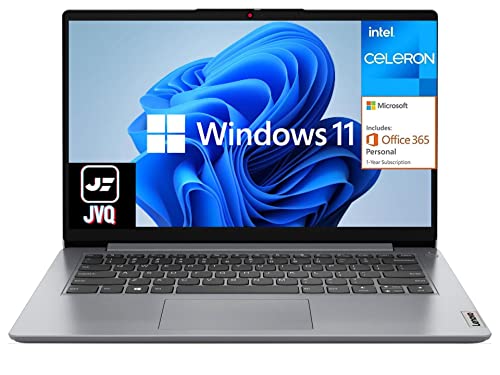 Lenovo Newest IdeaPad Laptop, 14.0" HD Display, Intel N4020, 4GB DDR4 RAM, Built-in 192G SSD(64G eMMC+128G PCIe SSD), 1-Year Office 365, Webcam, HDMI, WiFi 6, Bluetooth, Windows 11, Grey, JVQ MP