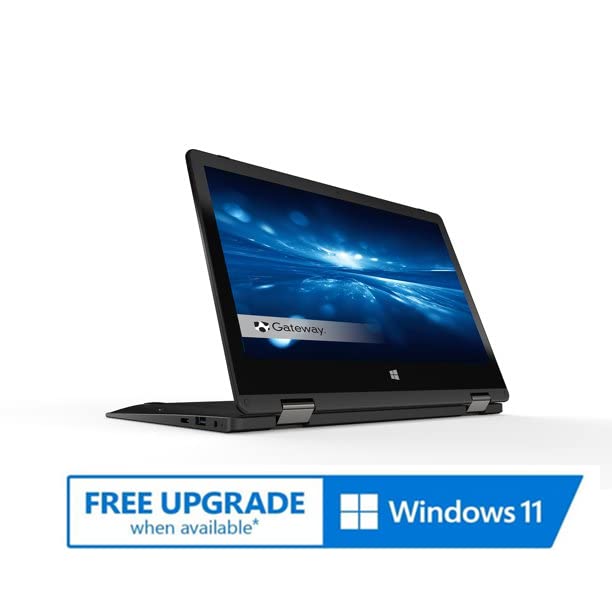 Gateway Newest Touchscreen 11.6 HD 2-in-1 Convertible Laptop in Black Intel N4020 4GB RAM 64GB SSD Mini-HDMI Webcam Windows 10 S (Renewed)