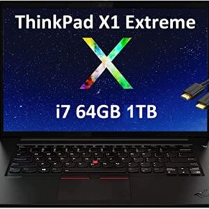 Lenovo ThinkPad X1 Extreme Gen 3 15.6" FHD (Intel 6-Core i7-10750H, 64GB RAM, 1TB PCIe SSD, GTX 1650 Ti) Mobile Workstation Laptop, 2 x Thunderbolt 3, Backlit, Fingerprint, IST HDMI, Win 11 Pro