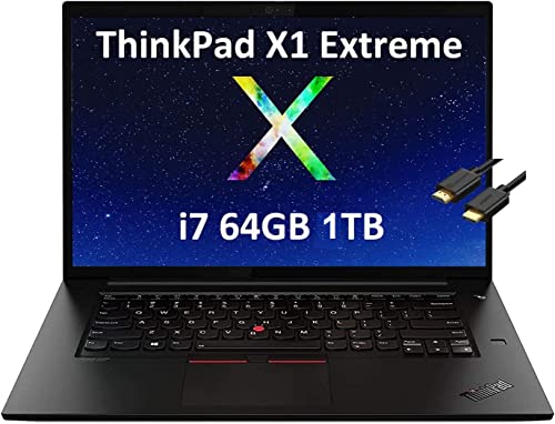 Lenovo ThinkPad X1 Extreme Gen 3 15.6" FHD (Intel 6-Core i7-10750H, 64GB RAM, 1TB PCIe SSD, GTX 1650 Ti) Mobile Workstation Laptop, 2 x Thunderbolt 3, Backlit, Fingerprint, IST HDMI, Win 11 Pro