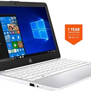 2021 HP Stream 11.6-inch HD Laptop PC, Intel Celeron N4020, 4 GB RAM, 64 GB eMMC, WiFi 5, Webcam, HDMI, Windows 10 S with Office 365 Personal for 1 Year + Fairywren Card (White)