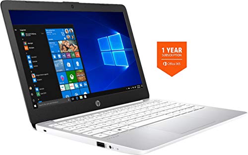 2021 HP Stream 11.6-inch HD Laptop PC, Intel Celeron N4020, 4 GB RAM, 64 GB eMMC, WiFi 5, Webcam, HDMI, Windows 10 S with Office 365 Personal for 1 Year + Fairywren Card (White)