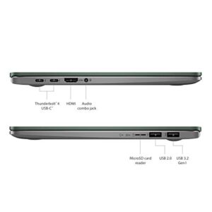 ASUS VivoBook S14 S435 Laptop, 14” FHD Display, Intel Evo Platform, i7-1165G7 CPU, 8GB RAM, 512GB PCIe SSD, Windows 11 Home, AI Noise-Cancellation, Deep Green, S435EA-DH71-GR