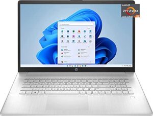hp 17.3″ full hd laptop, amd ryzen 5 5500u (beat i5-10500), 8gb ram, 256gb nvme ssd, usb-c, fingerprint, hdmi, webcam, wifi, windows 10 home in s mode, natural silver