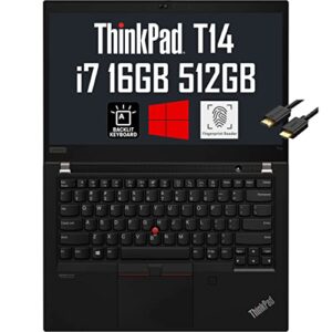 lenovo thinkpad t14 gen 2 14″ fhd (intel quad-core i7-1165g7, 16gb ram, 512gb pcie ssd, uhd graphics) ips business laptop, backlit, 2 x thunderbolt 4, fingerprint, ist cable, windows 10 / 11 pro