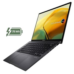 ASUS ZenBook 14 OLED UM3402 14" QHD+ Touchscreen (AMD Ryzen 7-5825U, 16GB RAM, 1TB SSD, 8-Core (Beats i7-1165G7)) Business Laptop, Backlit, Fingerprint, 19 Hr Battery, IST SD Card, Win 11 Home - 2023