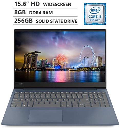 Lenovo Ideapad 330S 15.6 HD Narrow-bezels Widescreen Laptop, Intel Core i3-8130U Processor up to 3.40GHz, 8GB RAM, 256GB Solid State Drive, HDMI, Wireless-AC, Bluetooth, Windows 10, Blue (Renewed)