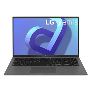 lg gram (2022) laptop 15z90q 15.6″ touchscreen, intel 12th gen core i7, 16gb ram, 512gb ssd, windows 11, gray