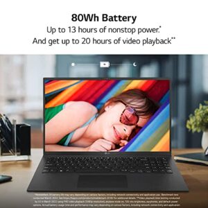 LG gram (2022) Laptop 15Z90Q 15.6" Touchscreen, Intel 12th Gen Core i7, 16GB RAM, 512GB SSD, Windows 11, Gray