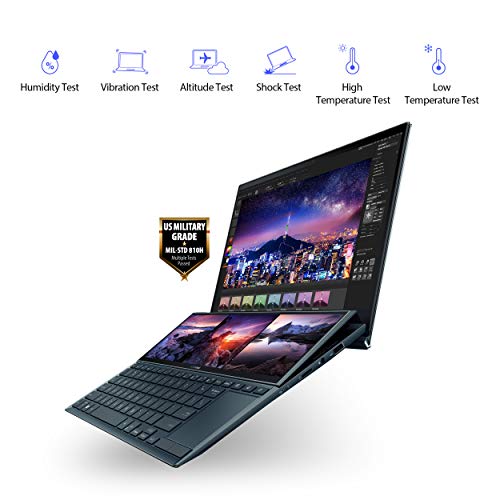 ASUS ZenBook Duo 14 UX482 14” FHD Touch Display, Intel Evo Platform, Core i7-1195G7, 8GB RAM, 512GB PCIe SSD, ScreenPad Plus, Windows 10 Home, Wifi 6E, Celestial Blue, UX482EAR-DB71T
