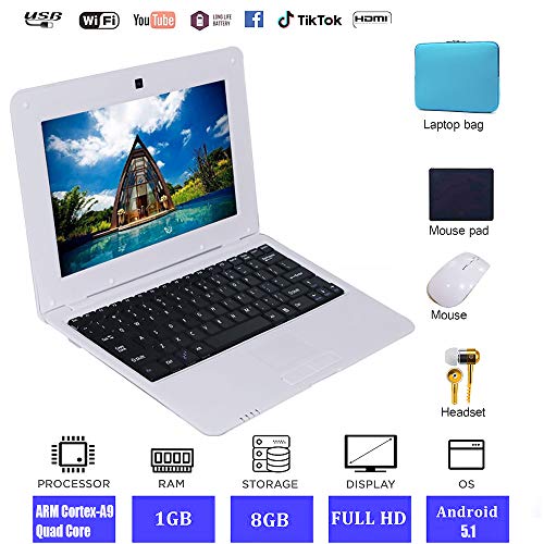 Tocosy Laptop 10.1Inch Quad Core Windows 10 HD Graphics Ultra Thin Computer PC, 2GB RAM 32GB Storage 1.92GHZ USB 2.0 WiFi Bluetooth HDMI IPS Display Notebook (White)