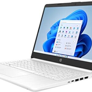 2022 Newest HP Stream 14" HD Laptop, Intel Celeron N4020(up to 2.8GHz), 8GB RAM, 128GB Space(64GB eMMC+64GB Card), 1-Year Office 365, WiFi, HDMI, USB-C, Webcam, Bluetooth, Windows 11S, White+JVQ MP