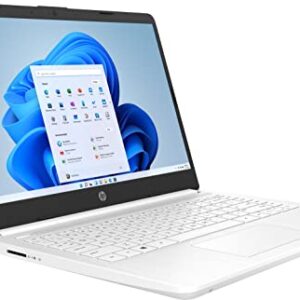 2022 Newest HP Stream 14" HD Laptop, Intel Celeron N4020(up to 2.8GHz), 8GB RAM, 128GB Space(64GB eMMC+64GB Card), 1-Year Office 365, WiFi, HDMI, USB-C, Webcam, Bluetooth, Windows 11S, White+JVQ MP