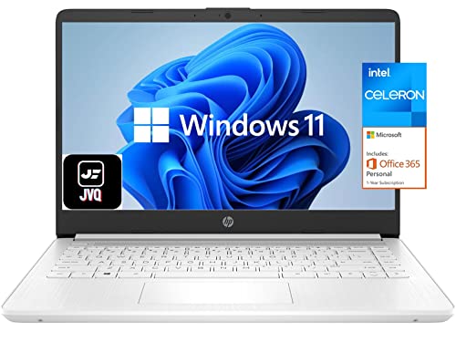 2022 Newest HP Stream 14" HD Laptop, Intel Celeron N4020(up to 2.8GHz), 8GB RAM, 128GB Space(64GB eMMC+64GB Card), 1-Year Office 365, WiFi, HDMI, USB-C, Webcam, Bluetooth, Windows 11S, White+JVQ MP