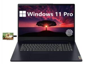 new lenovo ideapad 3 business laptop, 17.3″ hd display, amd ryzen 5 5500u, windows 11 pro, 12gb ram, 512gb ssd, fingerprint, 32gb durlyfish usb card