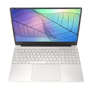 estink 15.6 inch laptop, cpu portable silver laptop, 2k resolution ips screen , 16gb ram, with backlit keyboard and large touchpad, for windows 11, can be used for office games learning(16+128g)