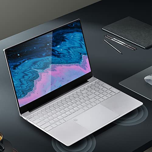 Estink 15.6 inch Laptop, CPU Portable Silver Laptop, 2k Resolution IPS Screen , 16GB Ram, with Backlit Keyboard and Large Touchpad, for Windows 11, Can be Used for Office Games Learning(16+128G)