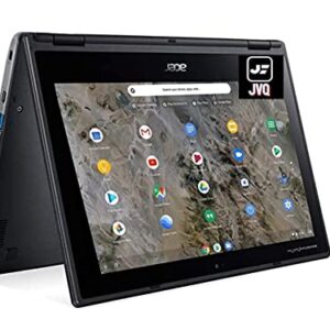 Acer Newest Chromebook 11.6" HD Touchscreen 2-in-1 Laptop, AMD A6-9220C Processor up to 2.7GHz, 4GB DDR4 RAM, 160GB Space(32GB eMMC +128GB Card) , WiFi, Bluetooth, Type-C, Black, Chrome OS, JVQ MP