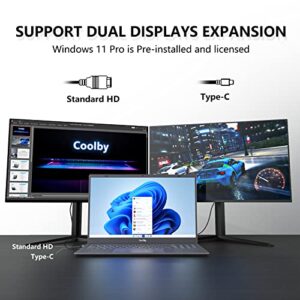 Coolby 15.6 inch Windows 11 Laptop Computer with 1920x1080 IPS Display, 12GB RAM/256 GB NVMe SSD, Intel N5095 Quad Core Processor Notebook PC, Support 2.4G/5G Hz WiFi, BT, Type-c PD 3.0 Charging