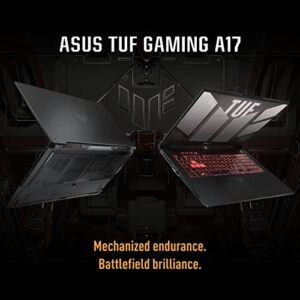 ASUS TUF Gaming A17 (2022) Gaming Laptop, 17.3” 144Hz FHD IPS-Type Display, AMD Ryzen 7 6800H CPU, GeForce RTX 3060 GPU, 16GB DDR5, 512GB PCIe SSD, Wi-Fi 6, Windows 11 Home, Mecha Gray, FA707RM-ES73
