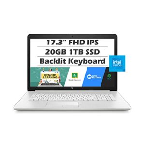 HP 17.3" Laptop (Latest Model), 11th Gen Intel Core i5-1135G7 Processor, 20GB DDR4 RAM, 1TB PCIe SSD, Full HD IPS Display, Backlit Keyboard, Intel Iris Xe Graphics, Windows 11 Home, Silver