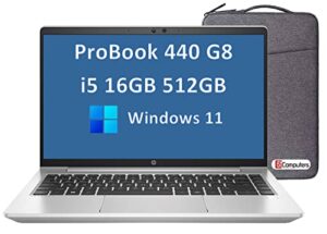 2022 latest hp probook 440 g8 14 fhd 1080p ips 4-core intel i5-1135g7(beat i7-10510u), 16gb ram, 512gb pcie silver windows 11 pro|16gb|512gb ssd
