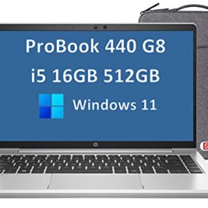 2022 Latest HP ProBook 440 G8 14 FHD 1080p IPS 4-Core Intel i5-1135G7(Beat i7-10510U), 16GB RAM, 512GB PCIe Silver Windows 11 Pro|16GB|512GB SSD