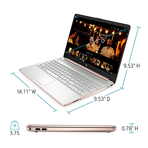 HP Pavilion Laptop (2021 Latest Model), AMD Athlon 3050U Processor, 16GB RAM, 256GB SSD, Long Battery Life, Webcam, HDMI, Bluetooth, WiFi, Rose Gold, Win 10 (Renewed)