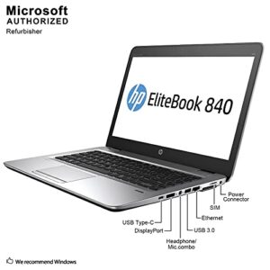 HP EliteBook 840 G3 - 14” FHD, Intel Core i5-6300U 2.4Ghz, 8GB DDR4, 256GB SSD, Bluetooth 4.2, Windows 10 64 (Renewed)