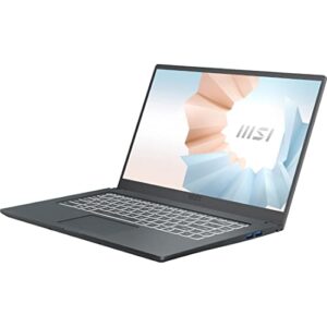 msi modern 15a thin and light daily laptop: 15.6″ fhd 1080p, intel core i7-1195g7, intel iris xe, 8gb, 1tb ssd, win10, carbon gray (a11mu-652)