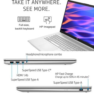 HP 17 inch Laptop with Backlit Keyboard, Intel Core i7-1165G7 Processor, Intel Iris Xe Graphics, 17.3 inch FHD Display, Backlit Keyboard, Fingerprint Reader, HDMI, Windows 11 Home(32GB RAM | 1TB SSD)