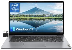 lenovo ideapad 2023 newest 14″ hd laptop computer for business, quad core intel pentium n5030 (upto 3.1ghz), 4gb ram, 128gb emmc,wifi, webcam, 10+ hours battery, microsoft 365, win 11s+marxsolcables
