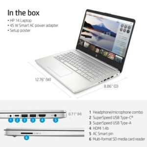 HP Newest 14" FHD Laptop for Students and Business, AMD Ryzen 3 3250U(Up to 3.50GHz), 16GB RAM, 512GB NVMe SSD, Webcam, Type-A&C, HDMI, WiFi, Fast Charge, Long Battery Life, Win 11 S, GM Accessories
