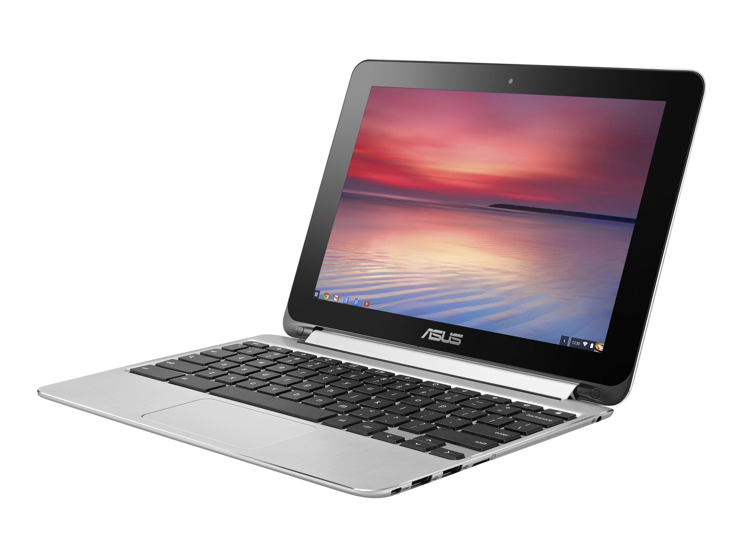 ASUS C100PA-DB01 Chromebook Flip 10.1" Touchscreen Laptop (Quad Core, 2GB, 16GB SSD) - Aluminum Chassis,Silver