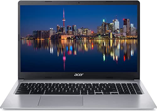 Acer 2023 15" FHD IPS Touchscreen Laptop, Intel Celeron Processor Up to 2.78GHz, 4GB RAM, 128GB Storage(64GB SSD+64GB MicroSD), Intel 4K Graphics, 6th Gen WiFi, Chrome OS, Dale Silver-(Renewed)